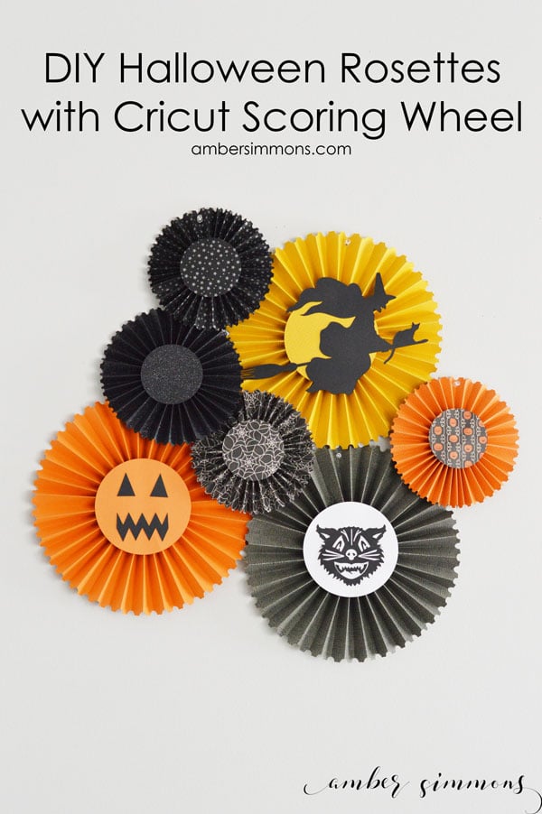 DIY Halloween Rosettes with the Cricut Scoring Wheel - Amber Simmons